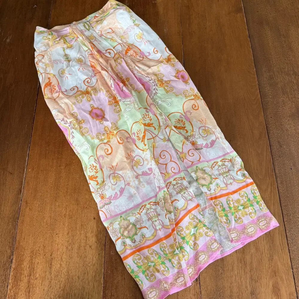 Hale Bob Sophrona Linen Drape Skirt Pastel Pink Sz XS Ballerina Unicorn Birdcage